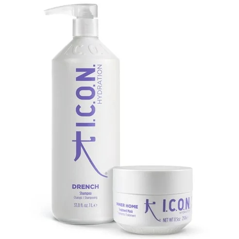 I.C.O.N. - Pack Hidratante Champú Drench 1000 ml + Mascarilla Inner Home 250 ml