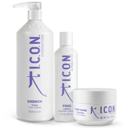 I.C.O.N. - Pack Hidratante Drench 1000 ml + Free 250 ml + Inner 250 ml