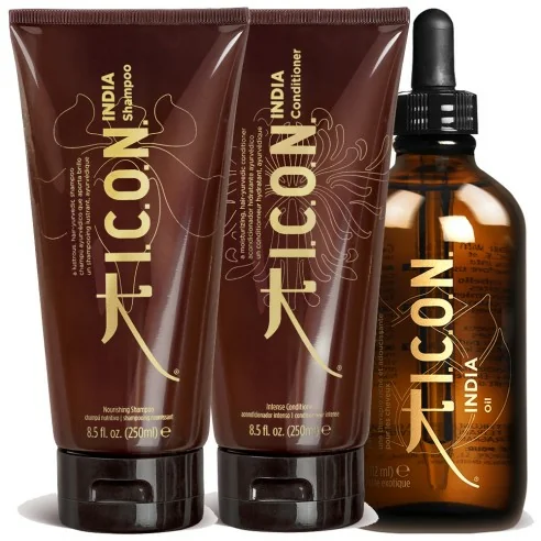 I.C.O.N. - Pack India Hair-Yurvedics Champú 250 ml + Acondicionador 250 ml + Aceite 112 ml