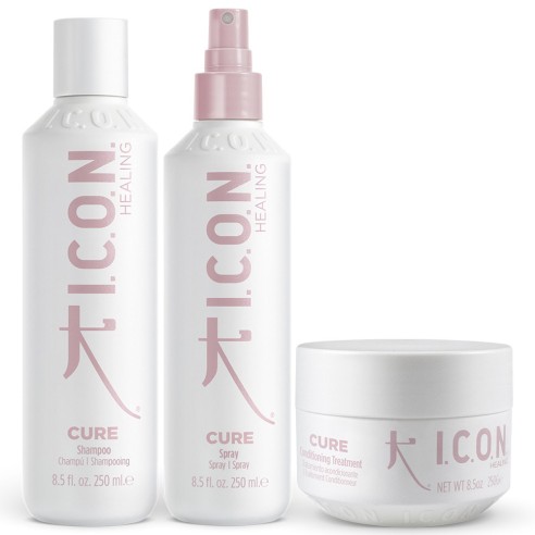 I.C.O.N. - Healing Pack Cure Shampoo 250 ml + Conditioning Treatment 250 g + Spray 250 ml