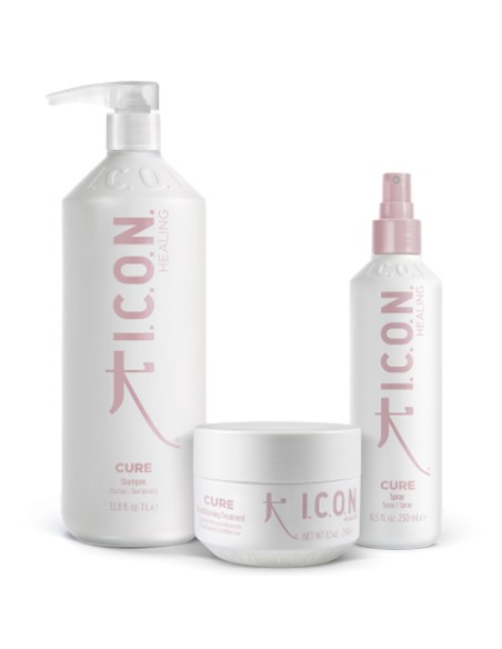 I.C.O.N. - Healing Pack Cure Shampoo 1000 ml + Conditioning Treatment 250 g + Spray 250 ml
