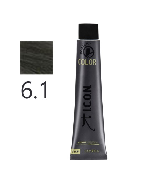 I.C.O.N. - Tinte Permanente Ecotech Ceniza 6.1 Rubio Oscuro 60 ml