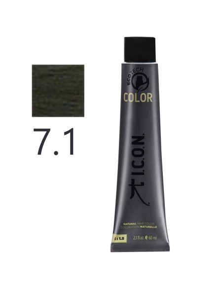I.C.O.N. - Tinte Permanente Ecotech Ceniza 7.1 Rubio 60 ml