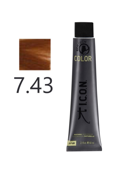 I.C.O.N. - Tinte Permanente Ecotech Cobrizo Dorado 7.43 Rubio 60 ml