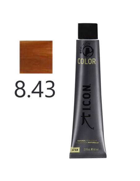 I.C.O.N. - Tinte Permanente Ecotech Cobrizo Dorado 8.43 Rubio Claro 60 ml