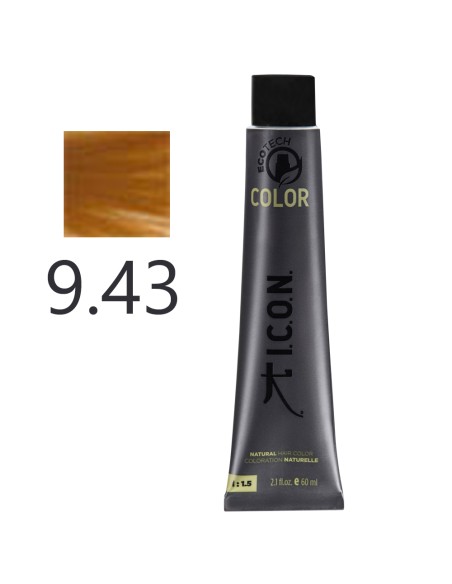 I.C.O.N. - Tinte Permanente Ecotech Cobrizo Dorado 9.43 Rubio Muy Claro 60 ml