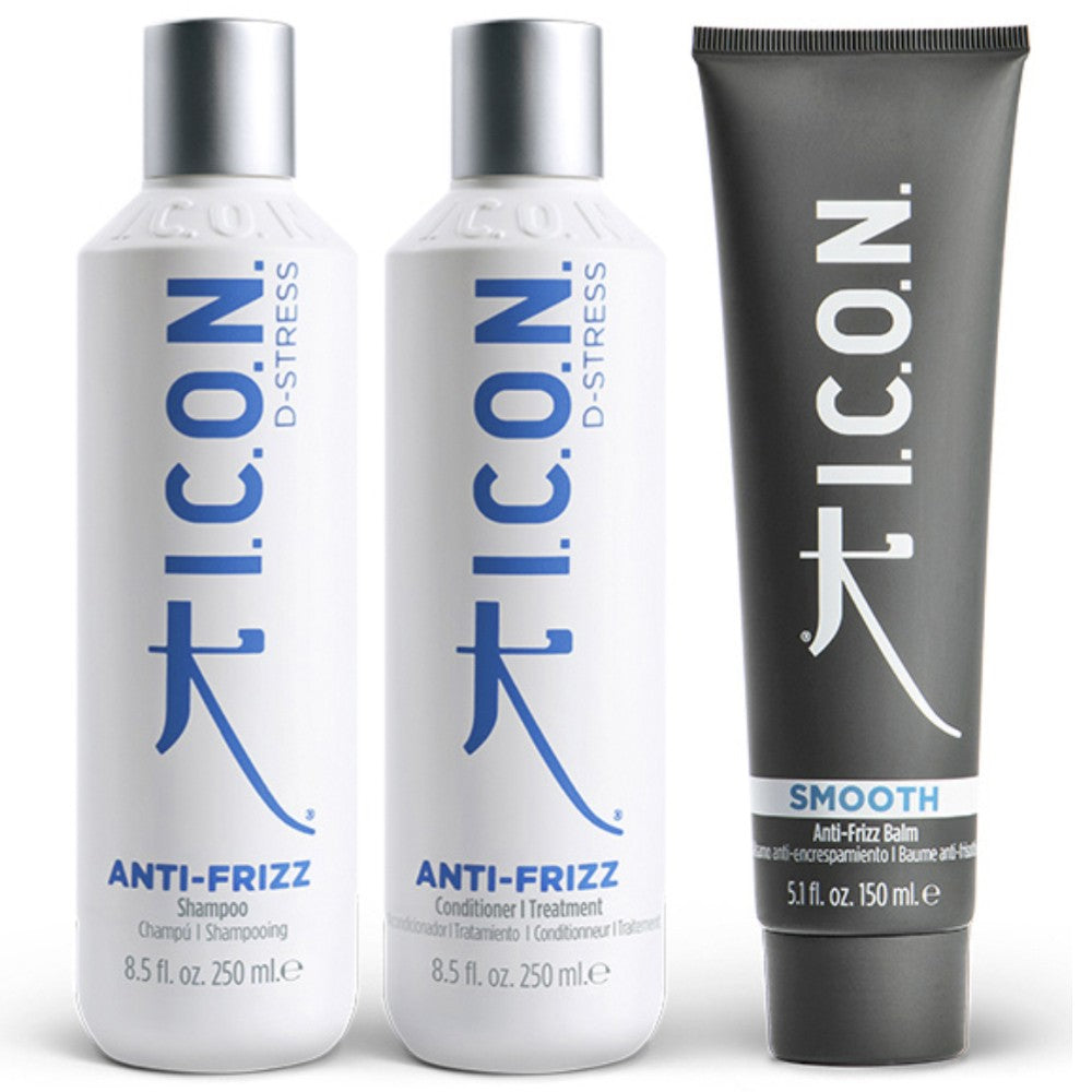 I.C.O.N. - Pack Anti-Encrespamiento Regimedies Anti-Frizz Champú 250 ml + Acondicionador 250 ml + Smooth 150 ml
