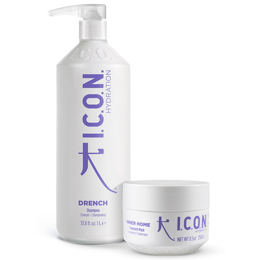 I.C.O.N. - Pack Hidratante Champú Drench 1000 ml + Mascarilla Inner 250 ml