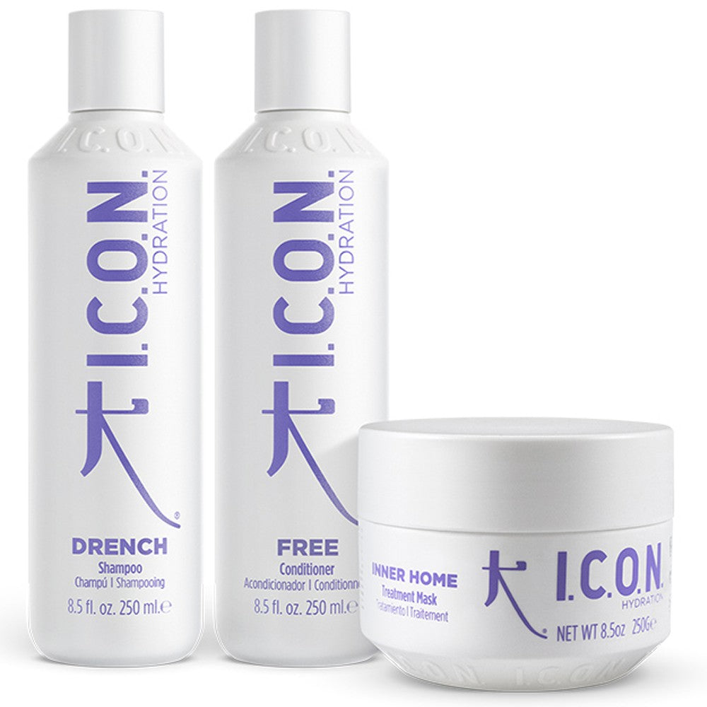 I.C.O.N. - Pack Hidratante Drench 250 ml + Free 250 ml + Inner 250 ml