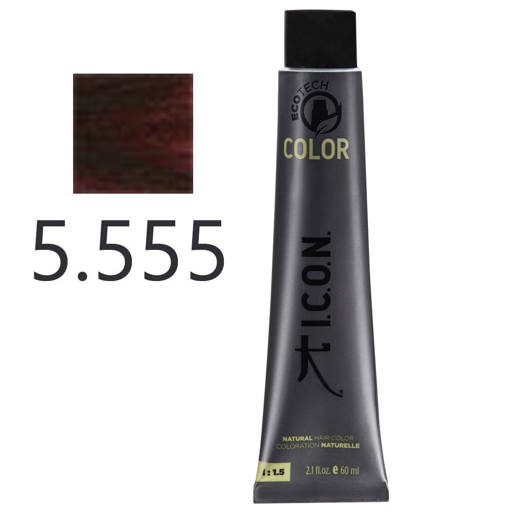 I.C.O.N. - Tinte Permanente Ecotech Caoba 5.555 Caoba Intenso 60 ml