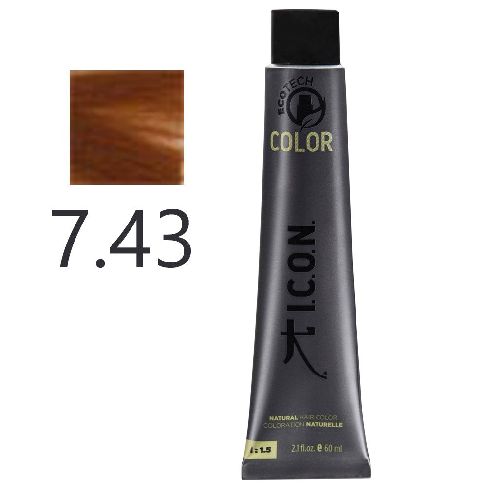I.C.O.N. - Tinte Permanente Ecotech Cobrizo Dorado 7.43 Rubio 60 ml
