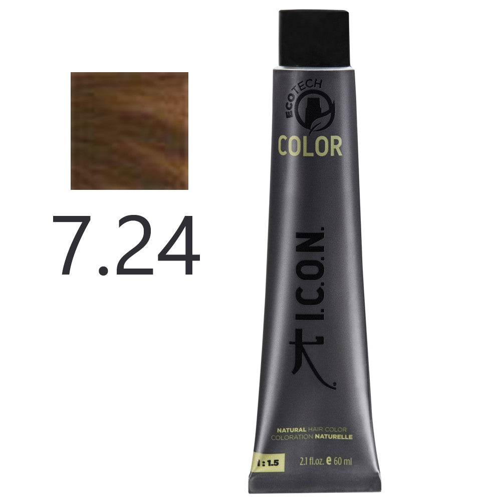 I.C.O.N. - Tinte Permanente Ecotech Marron 7.24 Almendra 60 ml