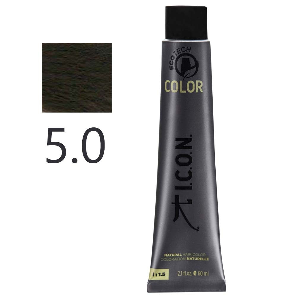 I.C.O.N. - Tinte Permanente Ecotech Natural 5.0 Castaño Claro 60 ml