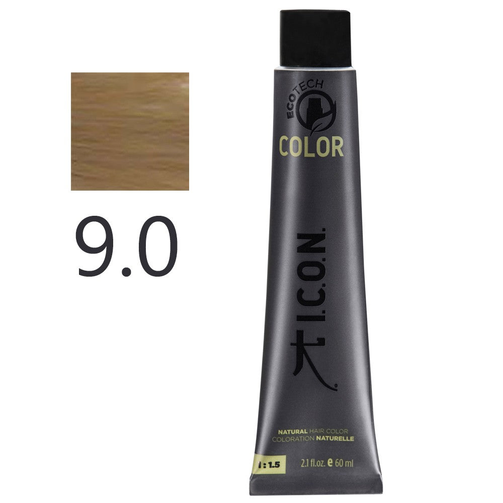 I.C.O.N. - Tinte Permanente Ecotech Natural 9.0 Rubio Muy Claro 60 ml