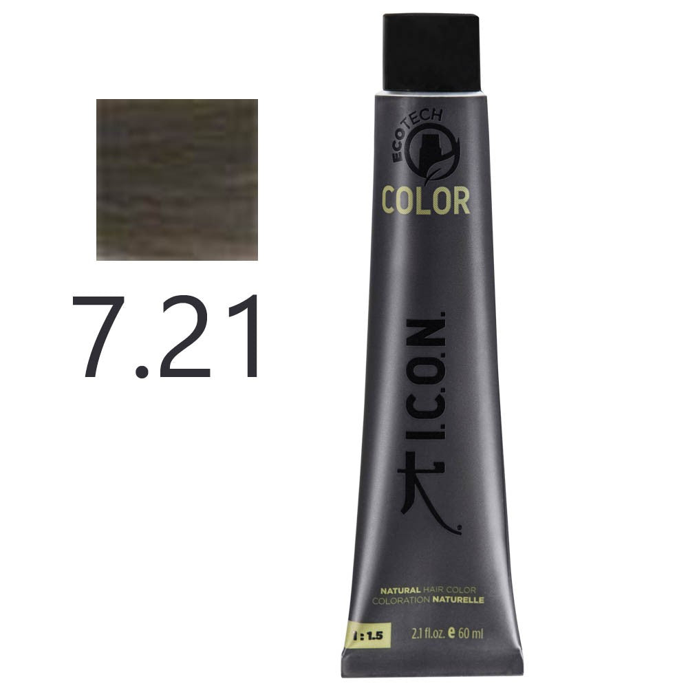 I.C.O.N. - Tinte Permanente Ecotech Perlado 7.21 Rubio 60 ml