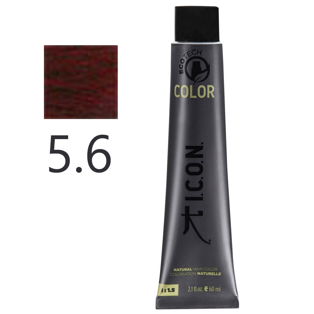 I.C.O.N. - Tinte Permanente Ecotech Rojo 5.6 Castaño Claro Rojizo 60 ml
